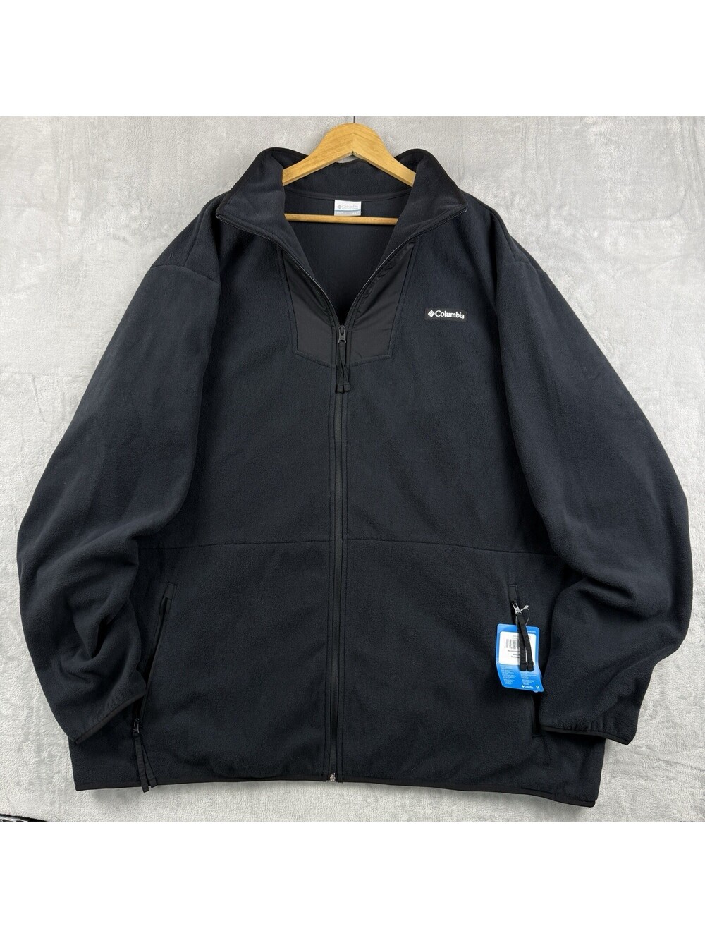 NWT Columbia Sequoia Grove Men 4XT Black Full Zip Fleece Jacket Big Tall Outdoor
